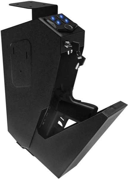 Mounted Gun Safe With Auto Open Lid Biometric Lock